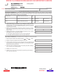 Document preview: Form PA-1000 Schedule F/G Multiple Owner or Lessor Prorations/Income Annualization - Pennsylvania, 2023
