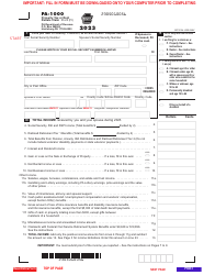 Document preview: Form PA-1000 Property Tax or Rent Rebate Claim - Pennsylvania, 2023