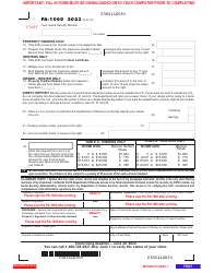 Form PA-1000 Property Tax or Rent Rebate Claim - Pennsylvania, Page 2