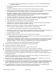 Formulario DOC05-525S Notificacion De Rechazo - Washington (Spanish), Page 3