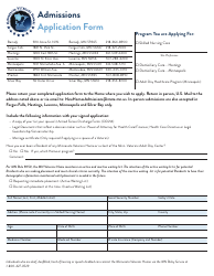 Document preview: Admissions Application Form - Minnesota