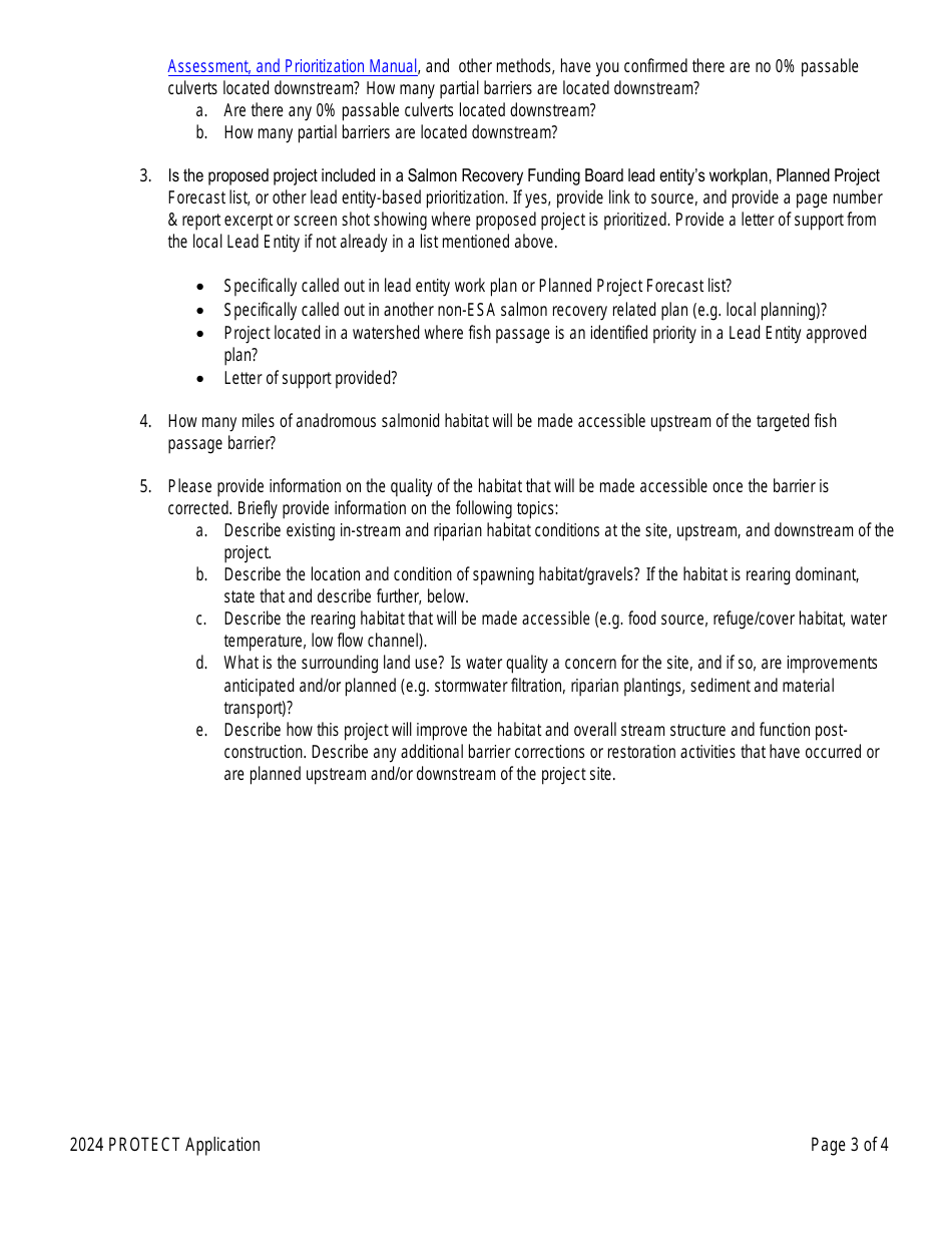 Protect Funding Application - Washington, Page 3