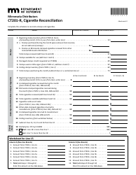 Document preview: Form CT201-R Attachment 1 Cigarette Reconciliation - Minnesota Distributors (Periods After Jan. 1, 2024) - Minnesota