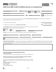 Form M99 Credit for Military Service in a Combat Zone - Minnesota