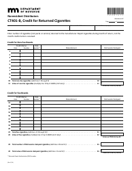 Document preview: Form CT401-B Attachment 2 Credit for Returned Cigarettes - Nonresident Distributors (Periods After Jan. 1, 2024) - Minnesota