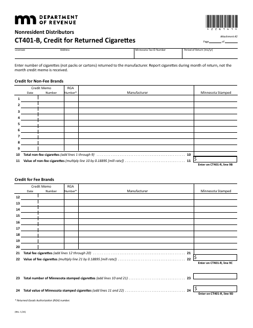 Form CT401-B Attachment 2  Printable Pdf