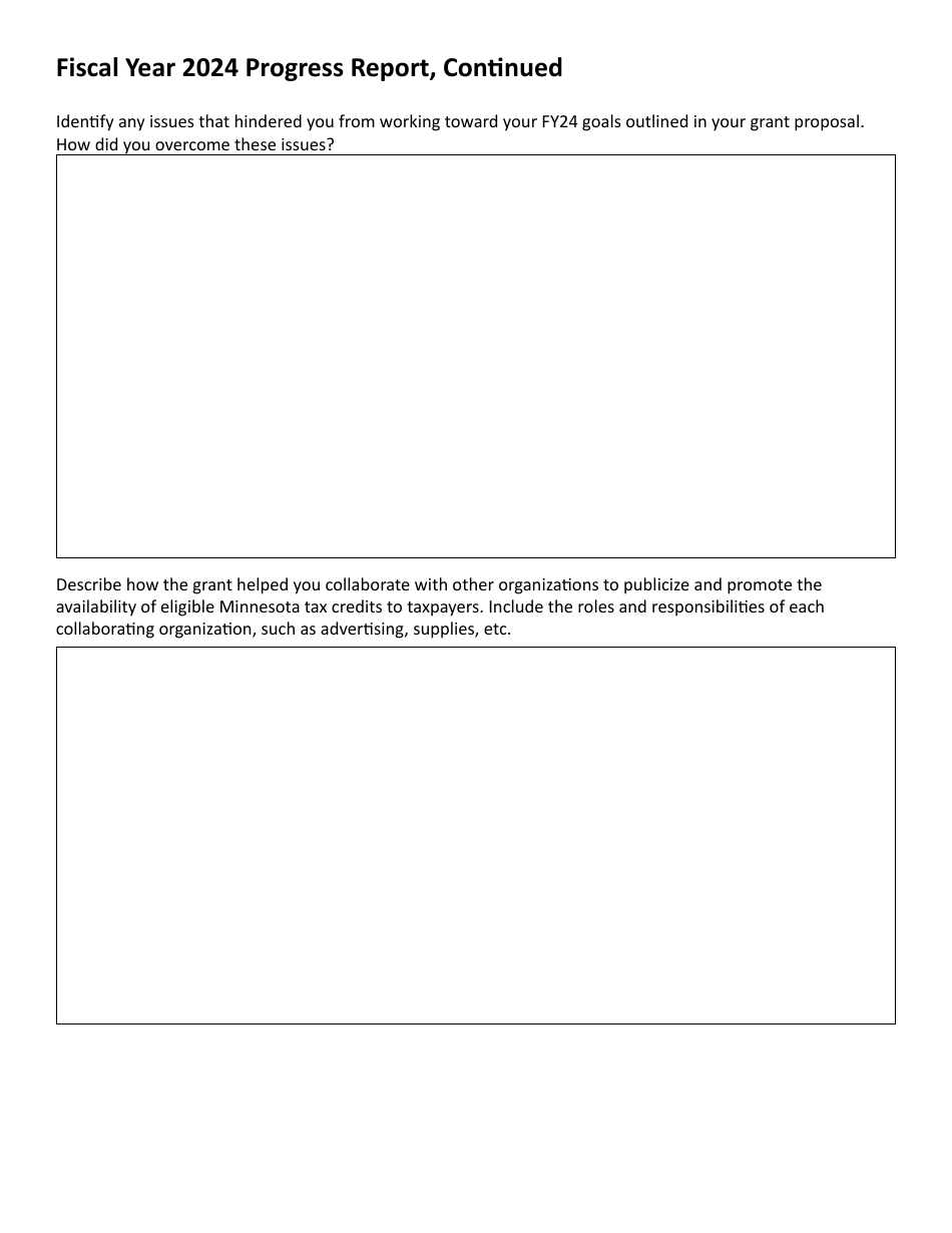 Tax Credit Outreach Grant Progress Report - Minnesota, Page 2