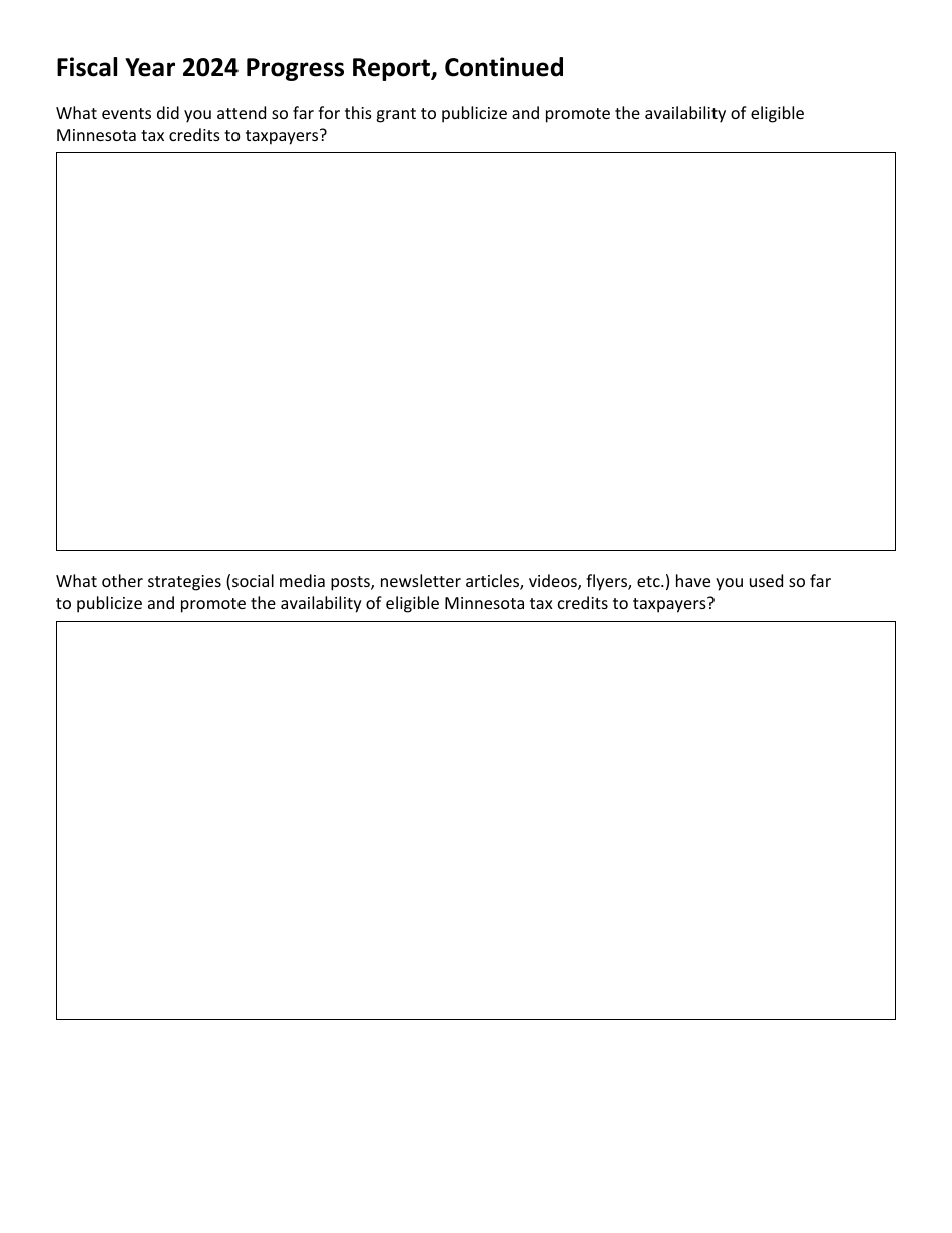 Tax Credit Outreach Grant Progress Report - Minnesota, Page 3