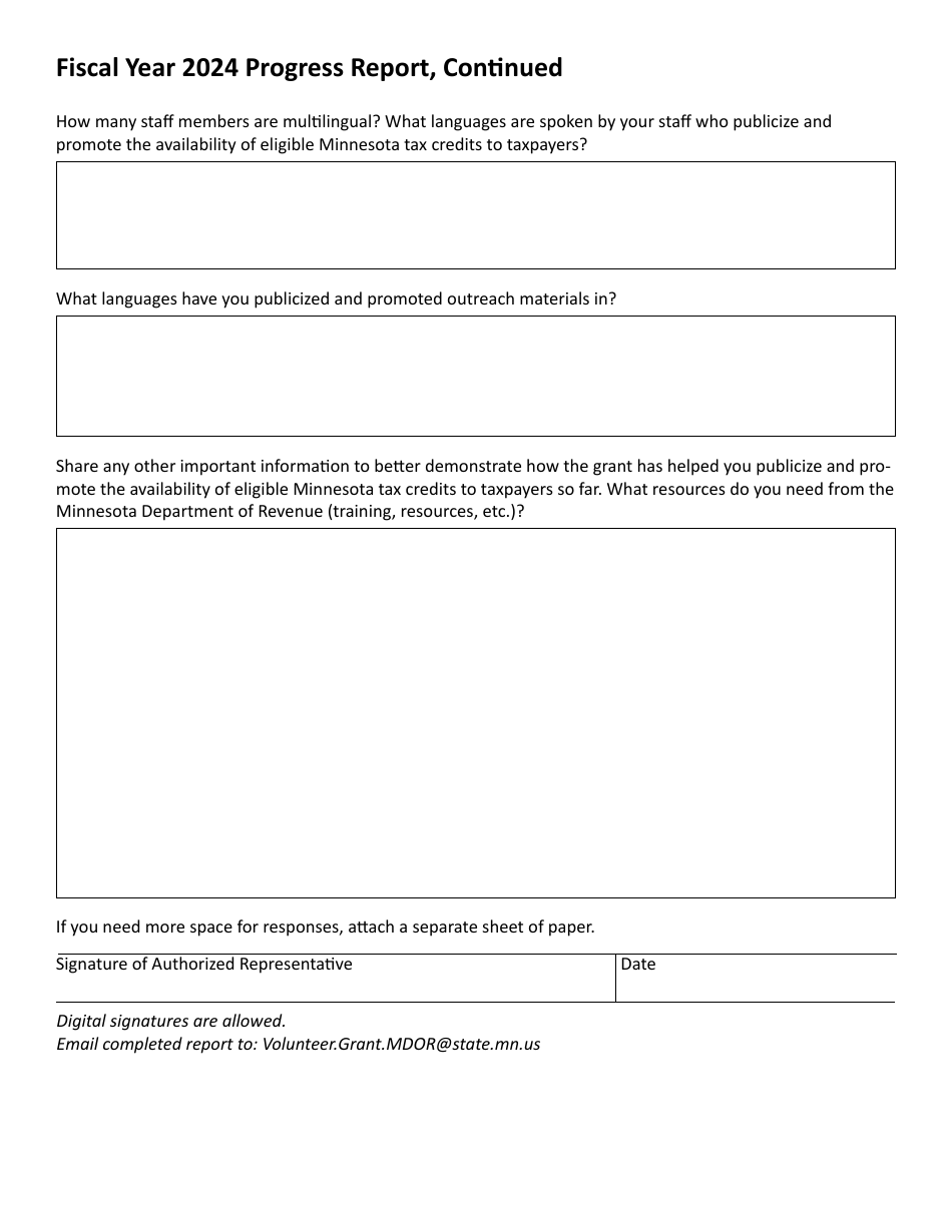 Tax Credit Outreach Grant Progress Report - Minnesota, Page 4