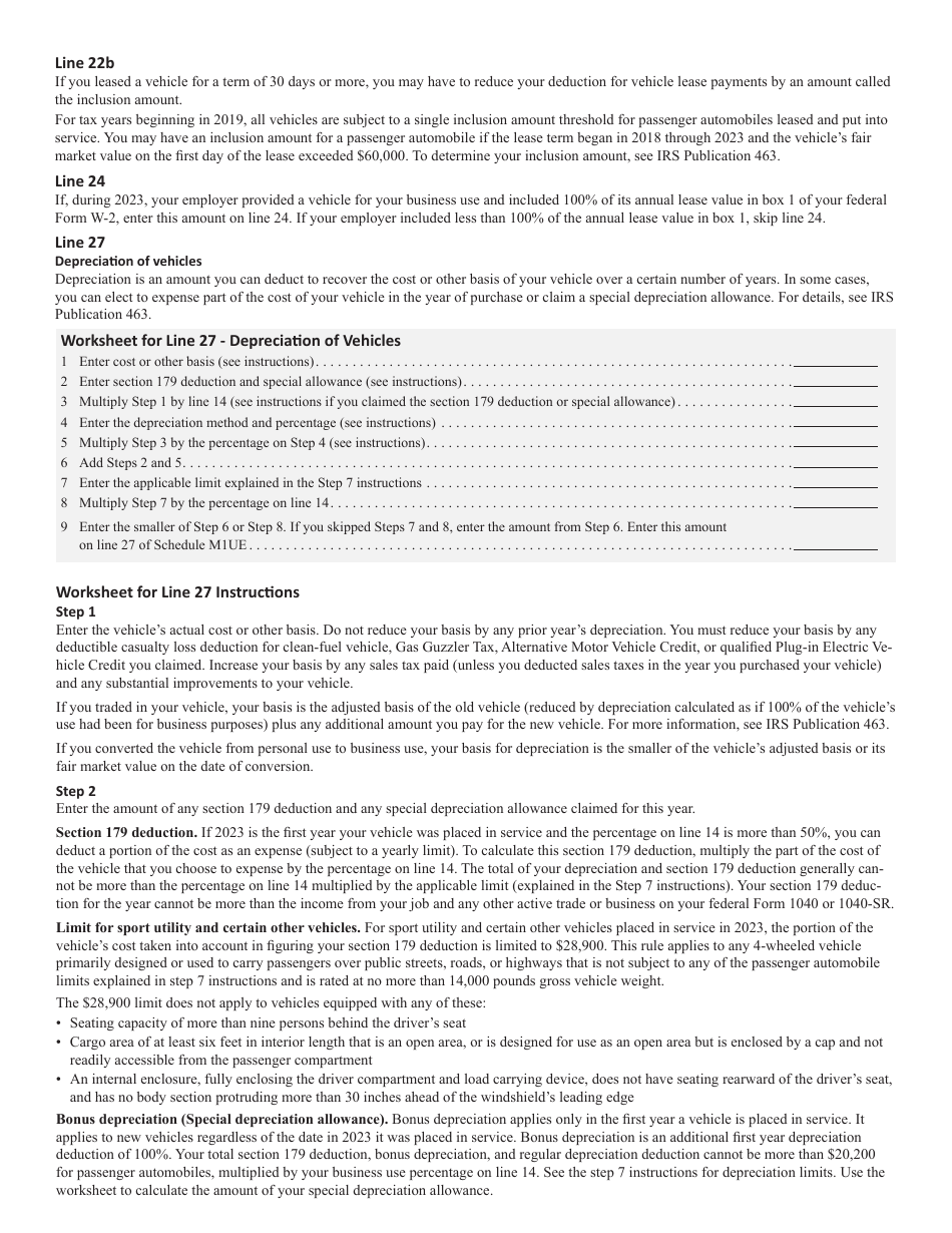 Schedule M1UE Unreimbursed Employee Business Expenses - Minnesota, Page 6