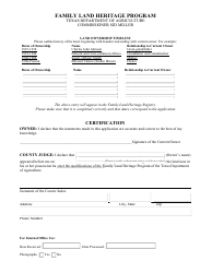 Document preview: County Judge Affidavit Verifying Your Property Meets All the Qualifications of the Family Land Heritage Program - Texas