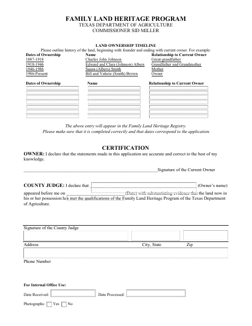 County Judge Affidavit Verifying Your Property Meets All the Qualifications of the Family Land Heritage Program - Texas Download Pdf