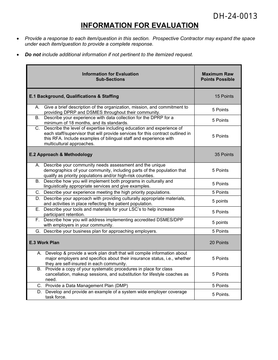 Form DH-24-0013 Request for Application - Diabetes Self-management Educational  Support (Dsmes) and Centers for Disease Control and Prevention (CDC) Diabetes Prevention Program (Dprp) - Arkansas, Page 3