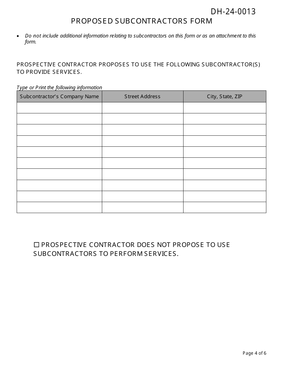 Form DH-24-0013 Request for Application - Diabetes Self-management Educational  Support (Dsmes) and Centers for Disease Control and Prevention (CDC) Diabetes Prevention Program (Dprp) - Arkansas, Page 4