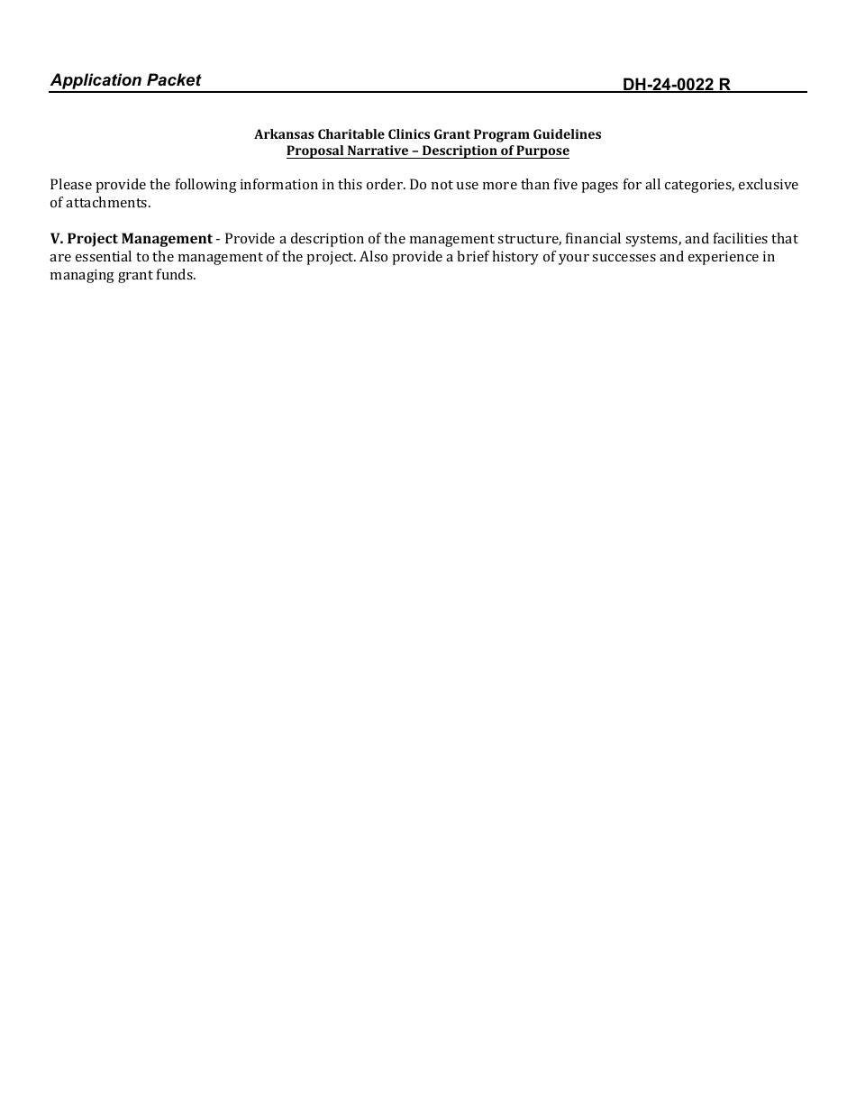Form DH-24-0022 R Notice of Funds Availability Application Packet - Charitable Clinics - Arkansas, Page 7