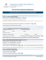 Encroachment Agreement Application - City of Austin, Texas, Page 2