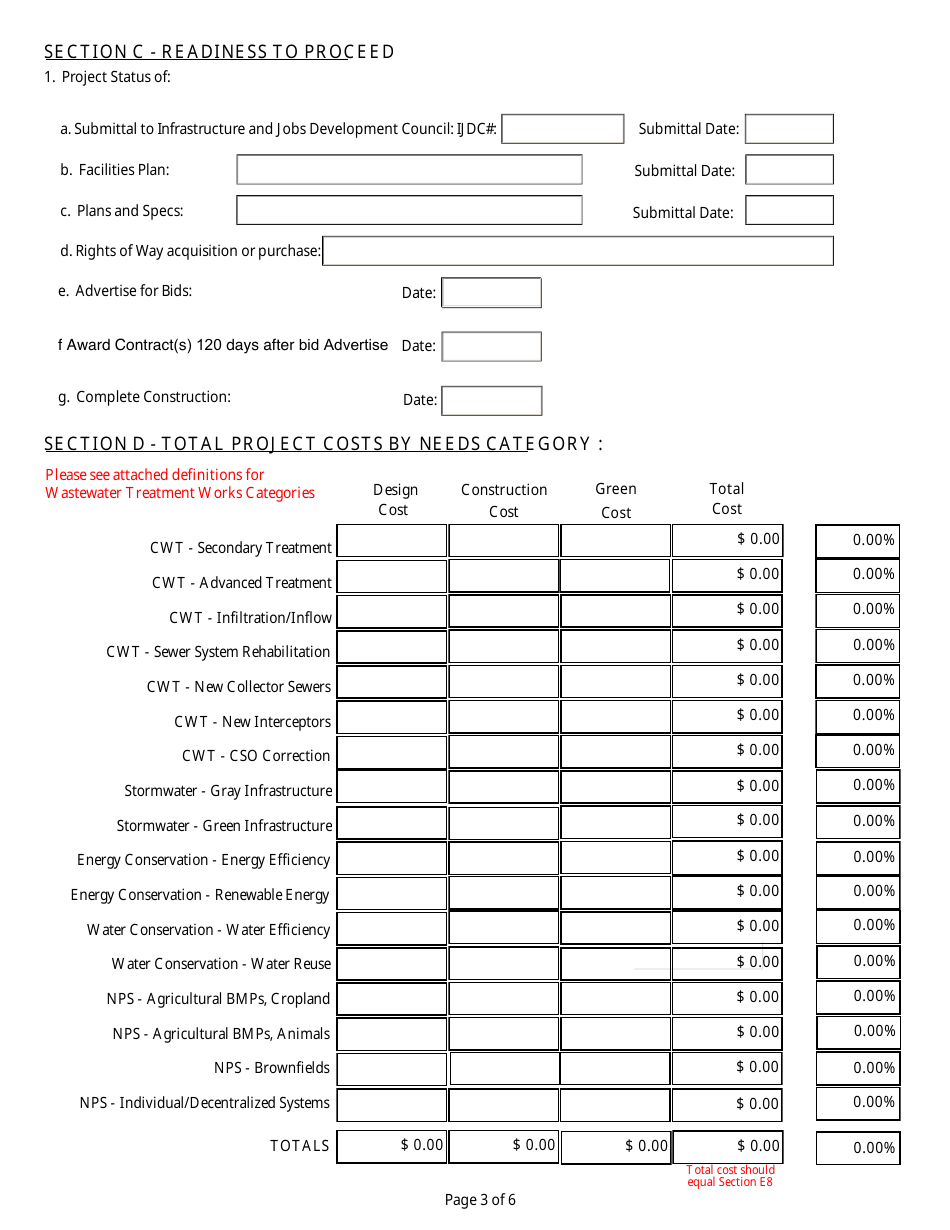 Clean Water State Revolving Fund Project Priority List Application - West Virginia, Page 3