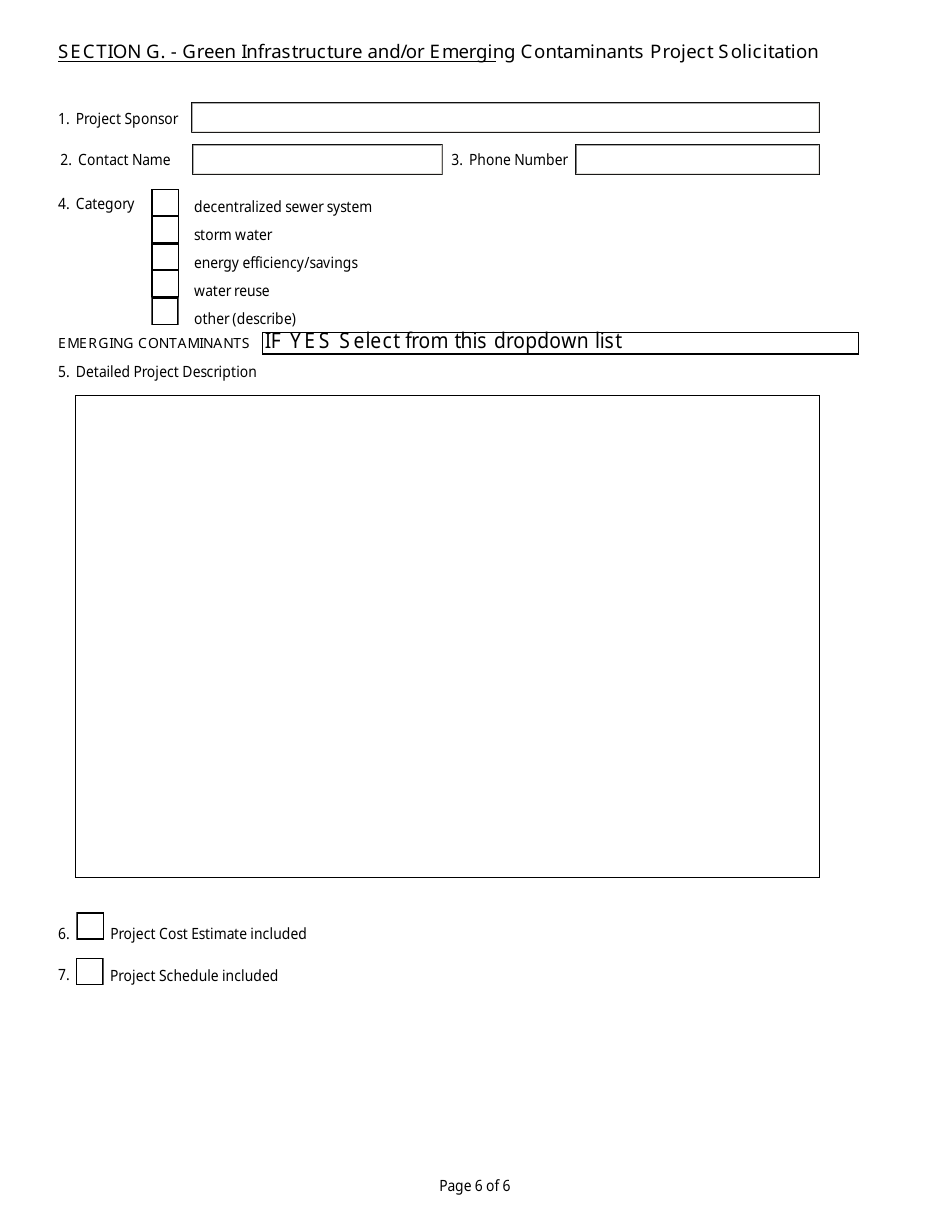 Clean Water State Revolving Fund Project Priority List Application - West Virginia, Page 6