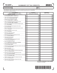 Form CIT-120TC Summary of Tax Credits - West Virginia