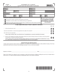 Document preview: Form IT-140 Schedule F Statement of Claimant to Refund Due Deceased Taxpayer - West Virginia, 2023