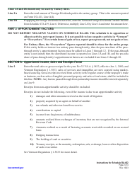 Instructions for Schedule BA-402 Vermont Apportionment &amp; Allocation - Vermont, Page 2