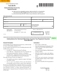 Document preview: Form BI-470 Vermont Business Income Tax Payment Voucher - Vermont