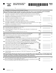 Maryland Form 510 (COM/RAD-069) Pass-Through Entity Income Tax Return - Maryland, Page 2