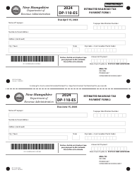 Form DP-110-ES Estimated Railroad Tax - New Hampshire, Page 2