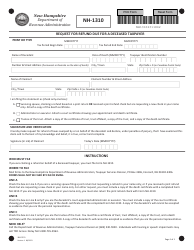 Document preview: Form NH-1310 Request for Refund Due for a Deceased Taxpayer - New Hampshire