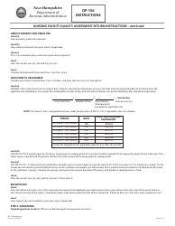 Instructions for Form DP-156 Nursing Facility Quality Assessment Return - New Hampshire, Page 2