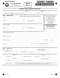 Document preview: Form DP-10 Interest and Dividends Tax Return - New Hampshire
