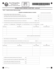 Form DP-10 Interest and Dividends Tax Return - New Hampshire, Page 2