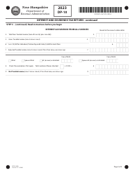 Form DP-10 Interest and Dividends Tax Return - New Hampshire, Page 3