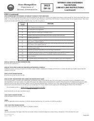 Instructions for Form DP-10 Interest and Dividends Tax Return - New Hampshire, Page 6