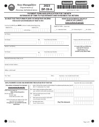 Form DP-59-A Payment Form and Application for 7-month Extension of Time to File Interest and Dividends Tax Return - New Hampshire