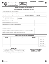 Form DP-10-ES Stimated Interest and Dividends Tax - New Hampshire