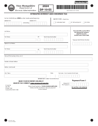 Form DP-10-ES Stimated Interest and Dividends Tax - New Hampshire, Page 2