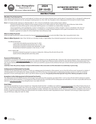 Form DP-10-ES Stimated Interest and Dividends Tax - New Hampshire, Page 6