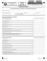 Document preview: Form DP-160 Schedule of Credits - New Hampshire, 2023