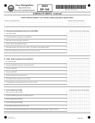 Form DP-160 Schedule of Credits - New Hampshire, Page 3