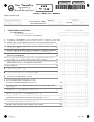Document preview: Form NH-1120 Business Profits Tax Return - New Hampshire, 2023