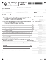 Form NH-1120 Business Profits Tax Return - New Hampshire, Page 2
