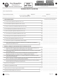 Form NH-1041 Business Profits Tax Return - New Hampshire