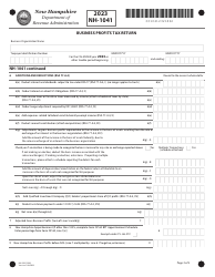 Form NH-1041 Business Profits Tax Return - New Hampshire, Page 2