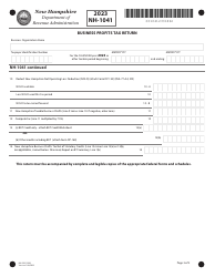 Form NH-1041 Business Profits Tax Return - New Hampshire, Page 3