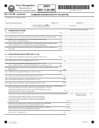 Form NH-1120-WE Combined Business Profits Tax Return - New Hampshire, Page 2