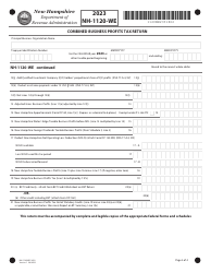 Form NH-1120-WE Combined Business Profits Tax Return - New Hampshire, Page 3