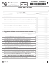 Form NH-1065 Business Profits Tax Return - New Hampshire