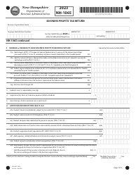 Form NH-1065 Business Profits Tax Return - New Hampshire, Page 2