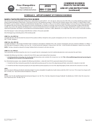 Instructions for Form NH-1120-WE Combined Business Profits Tax Return - New Hampshire, Page 8